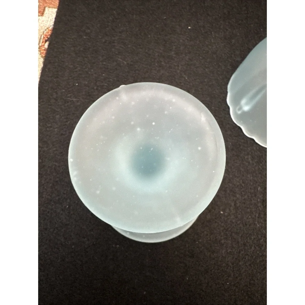 Westmoreland Vintage Baby Blue Frosted Glass 2-Piece Fairy Lamp 6